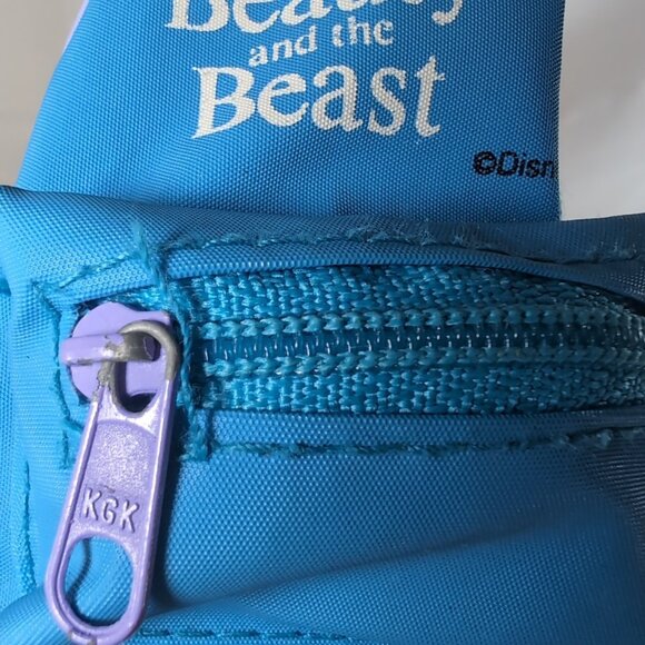 Disney Beauty And The Beast Backpack Purple Blue Doll Mini Purse Calego Zip - Picture 6 of 13
